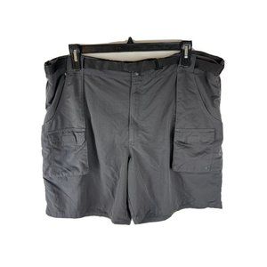 Woolrich Men's Nylon Shorts Belted Size XL  Inseam 9" Cargo Cinder Gray 3057‎